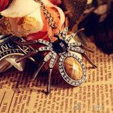 Vintage Crystal Spider Necklace