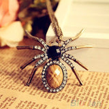 Vintage Crystal Spider Necklace