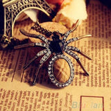 Vintage Crystal Spider Necklace