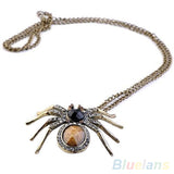 Vintage Crystal Spider Necklace