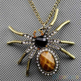 Vintage Crystal Spider Necklace