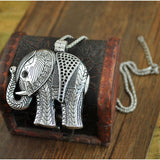 Etched Elephant Necklace