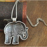 Etched Elephant Necklace