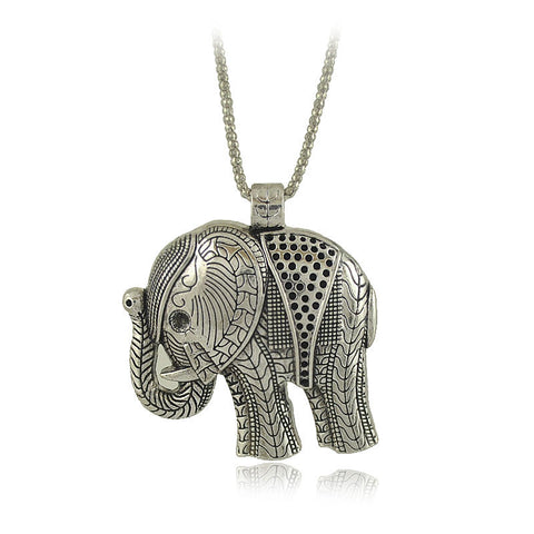 Etched Elephant Necklace