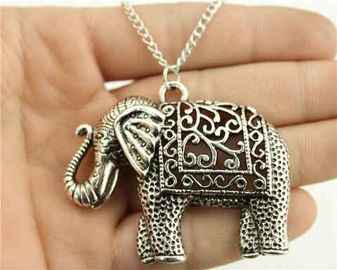 Silver Plated Elephant Necklace