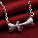 Zircon Love Dog Bone Chain Link Necklace For Women Gift HB88