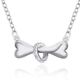 Zircon Love Dog Bone Chain Link Necklace For Women Gift HB88