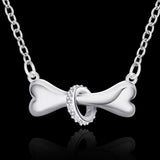 Zircon Love Dog Bone Chain Link Necklace For Women Gift HB88