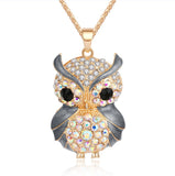 Cubic Zirconia Owl Necklace