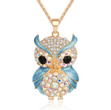 Cubic Zirconia Owl Necklace