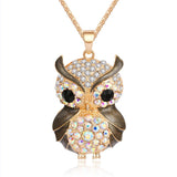 Cubic Zirconia Owl Necklace