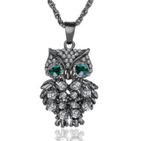 Crystal Owl Pendant Necklace