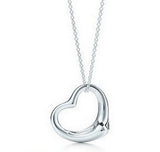 Silver Peach Heart Necklace