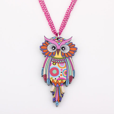 Psychedelic Owl Necklace