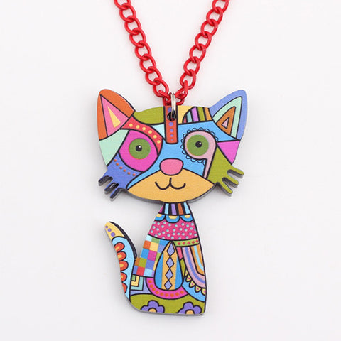 Geometric Cat Necklace