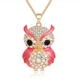 Cubic Zirconia Owl Necklace