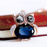 Crystal Round Owl Necklace