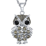 Crystal Owl Pendant Necklace