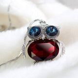 Crystal Round Owl Necklace