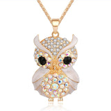 Cubic Zirconia Owl Necklace