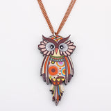 Psychedelic Owl Necklace