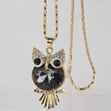 Gold Plated Crystal Owl Necklace