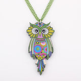 Psychedelic Owl Necklace