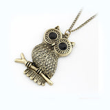 Metal Branch Owl Necklace