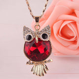 Gold Plated Crystal Owl Necklace