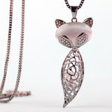 Crystal Gem Fox Necklace