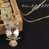 Crystal Eyes Owl Pendant Necklace