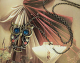 Colorful Carved Owl Neclacke